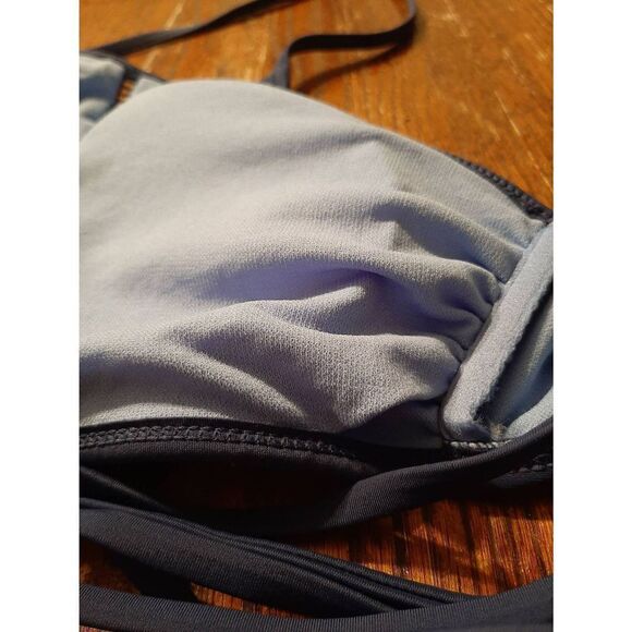 Medium 8/10 Time and Tru Blue Multi-Color Embroidered Floral Bikini Swimsuit Top - Picture 6 of 6